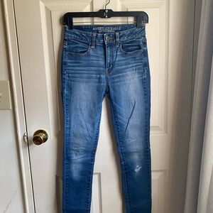 American Eagle Outfitters Women's Dark Blue Skinny Jeans